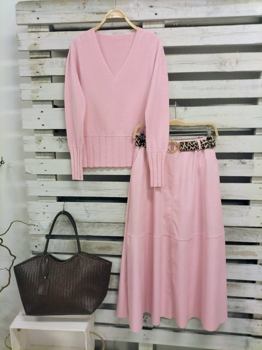 Falda Joya polipiel rosa