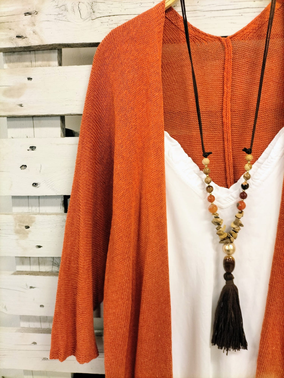 Chaqueta cotton punto terracota