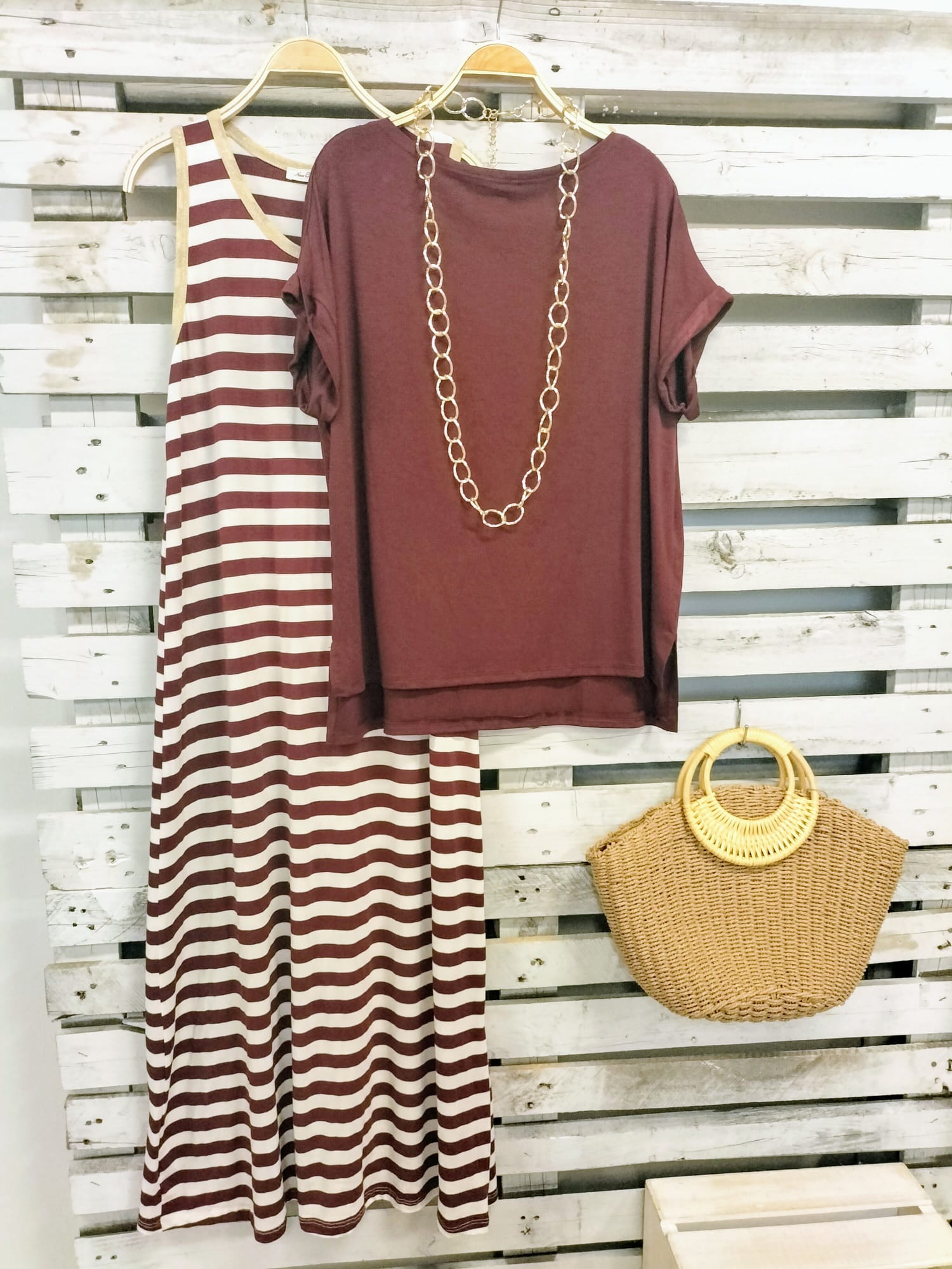 Bolso rafia /asa madera natural - botanikamoda