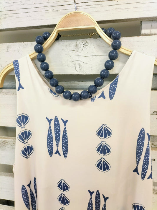 Collar Bolas azul - botanikamoda