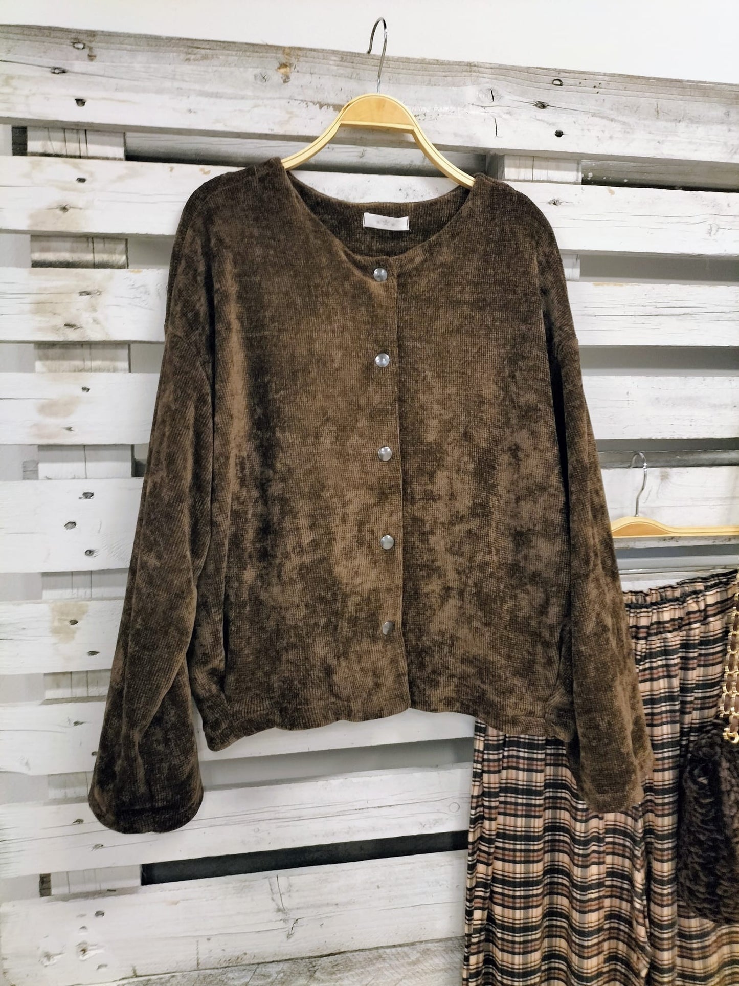 Chaqueta Teddy Micropana choco - botanikamoda