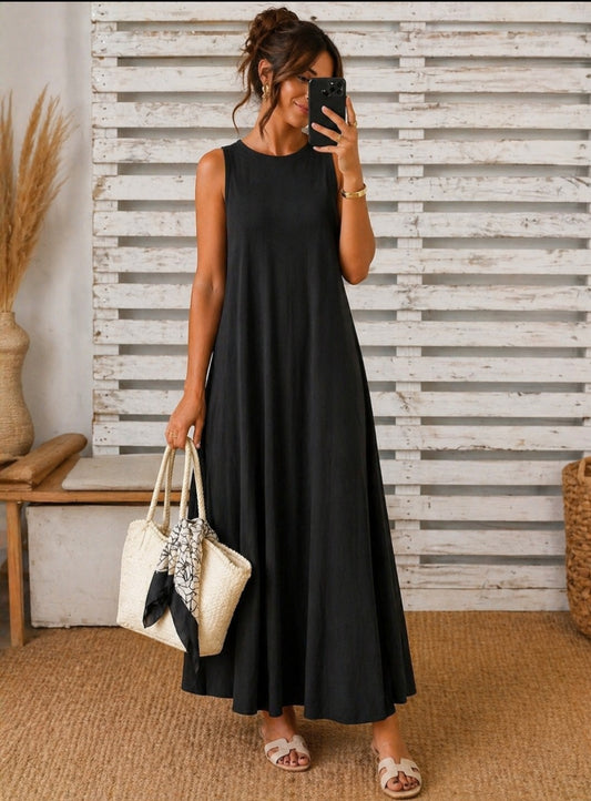 Vestido Negro punto frio - botanikamoda
