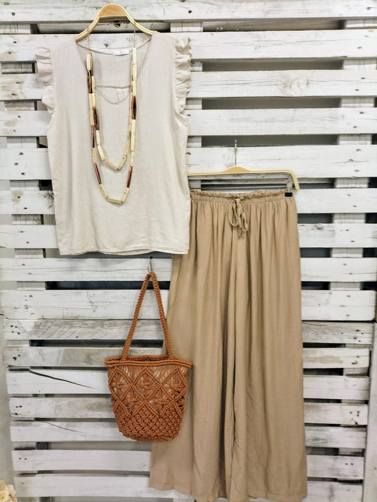 Pantalón Soft Viscosa tostado - botanikamoda
