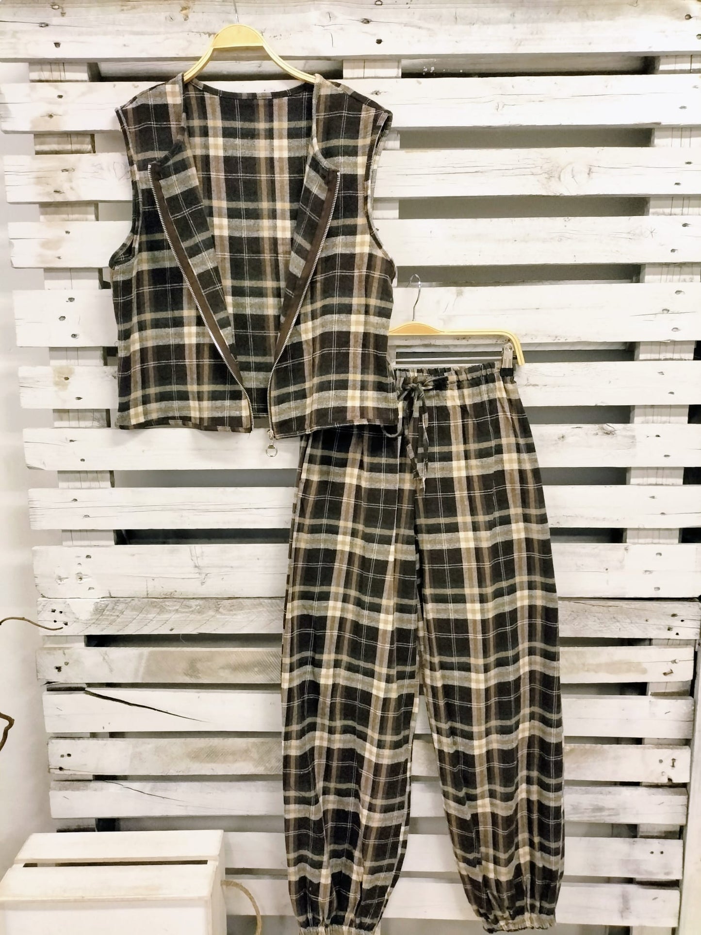 Pantalón cuadros comfy bombacho