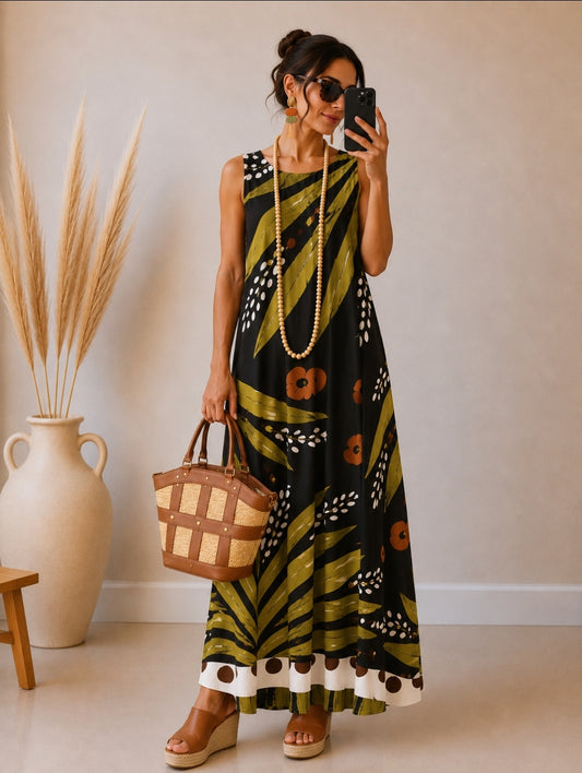 Vestido punto Suelto Palm chocolate