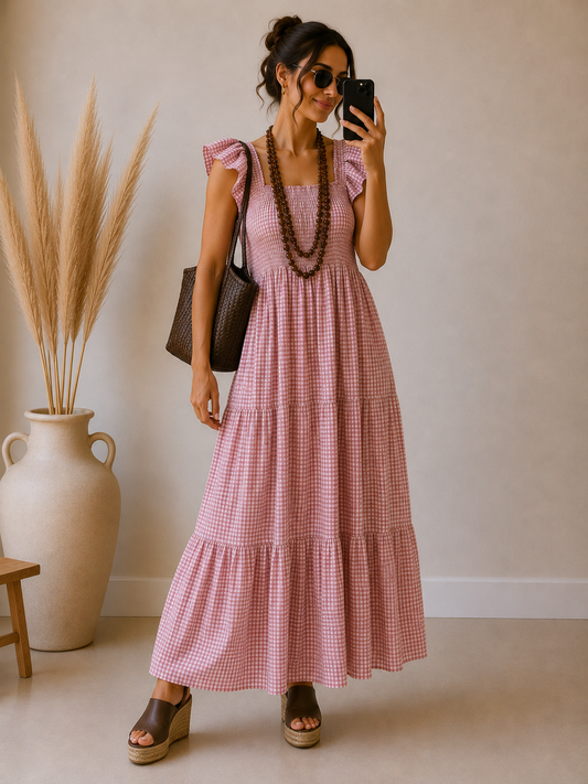 Vestido Lady Vichy rosa