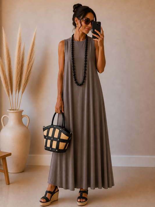 Vestido Topo punto suelto frío