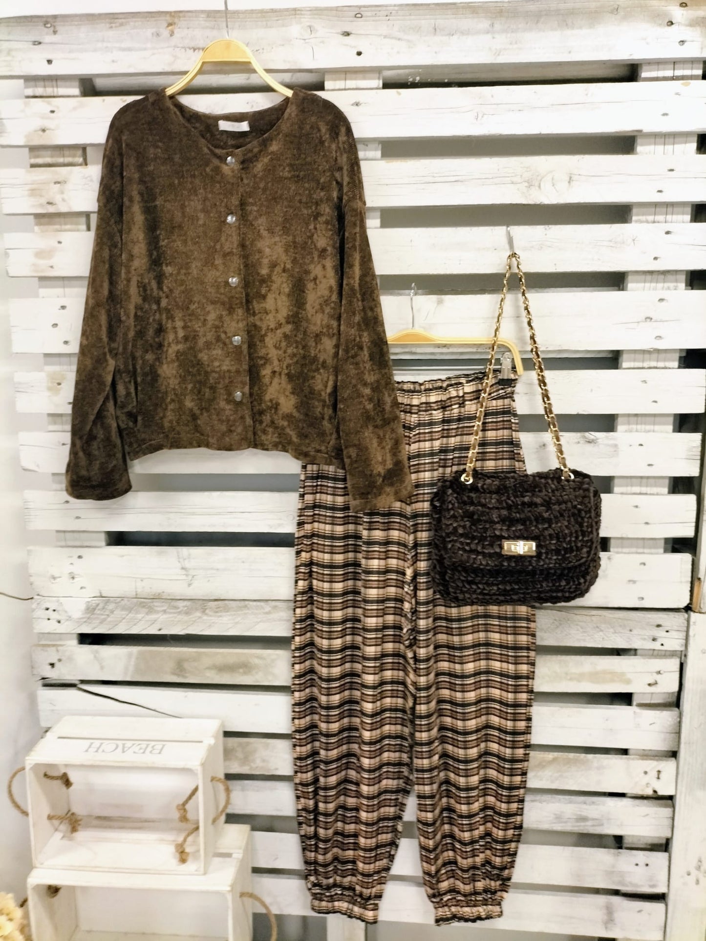 Chaqueta Teddy Micropana choco - botanikamoda