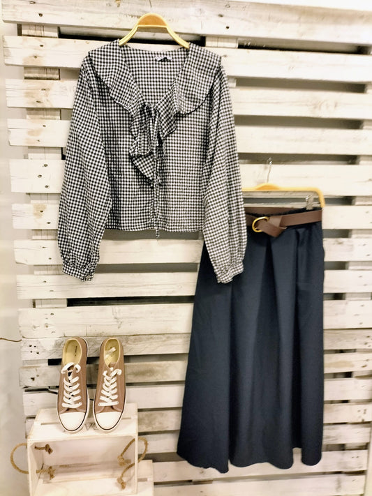 Blusa Bina vichy marino