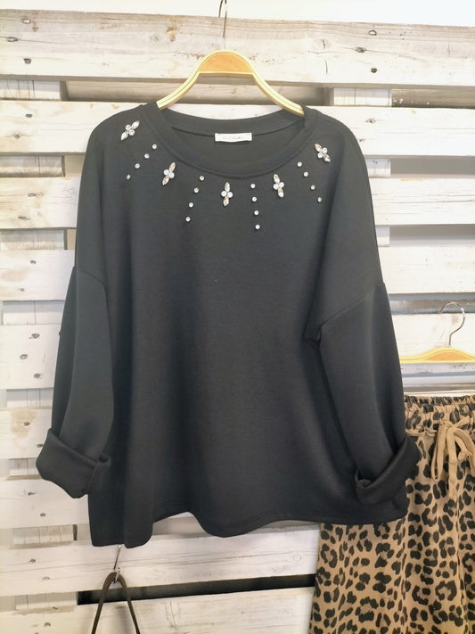 Sudadera Joya negro - botanikamoda