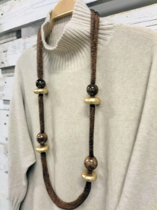 Collar largo Gold&Choco