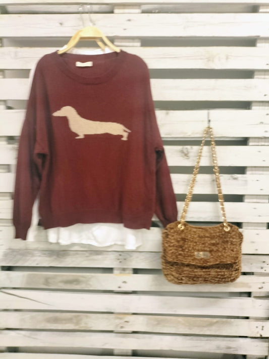 Jersey Cashmere italiano burdeos