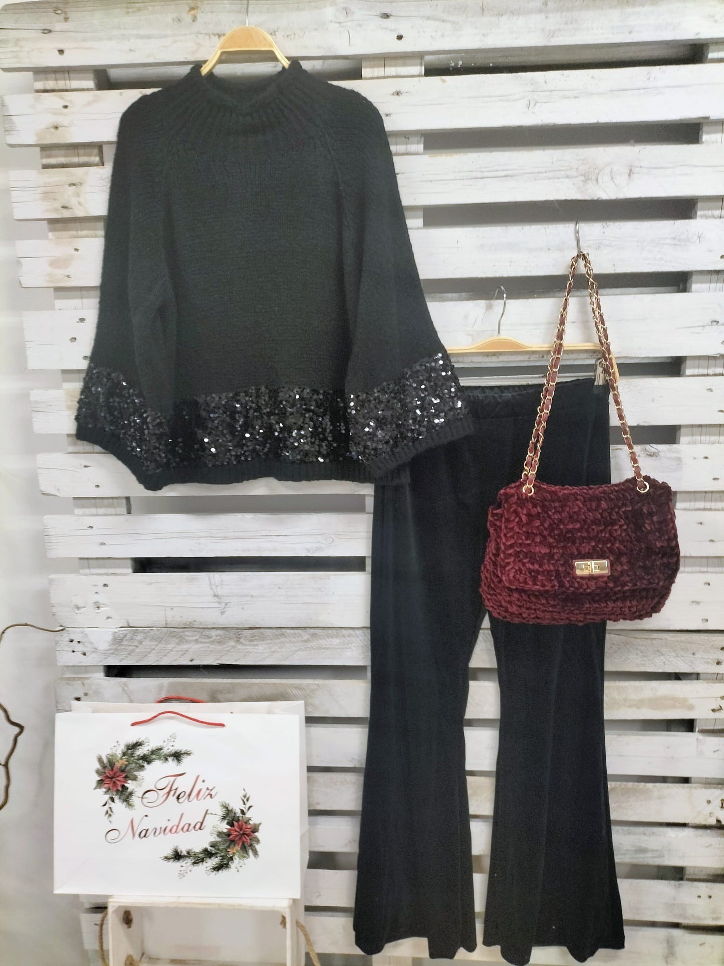 Jersey Joya Lentejuelas negro